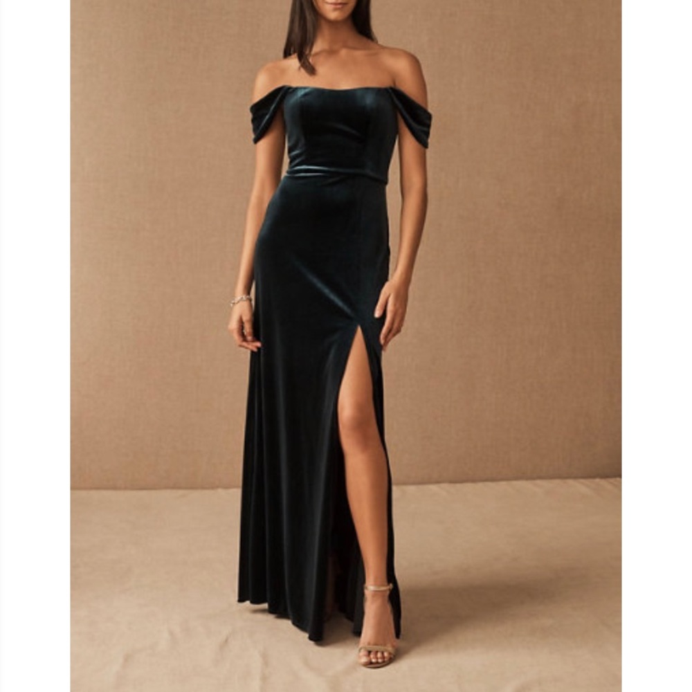 Jennie Yoo Issa Velvet size 8 - Emerald color